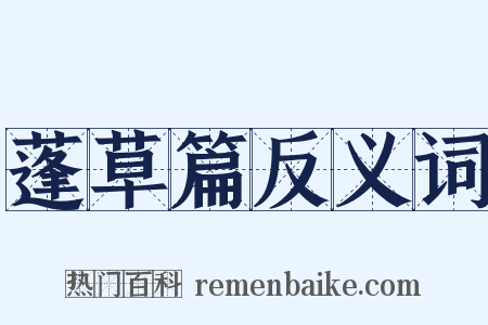 蓬草篇反义词是什么意思的图片